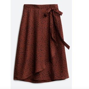 Le Lis Alanna Faux wrap midi skirt large NWT